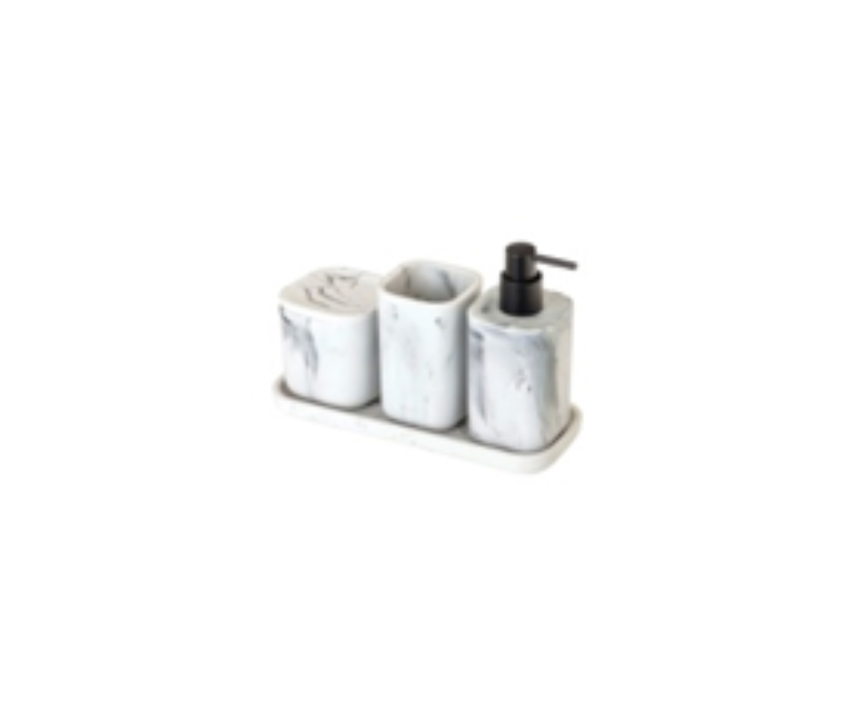 SET BA¥O 4 PC ZENSE MARMOL BLANCO 1